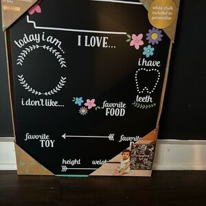 Chalkboard Milestone Board with Floral Design
